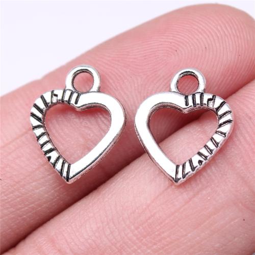 Zinc Alloy Heart Pendler, antik sølv farve forgyldt, du kan DIY, 15x12mm, Solgt af PC