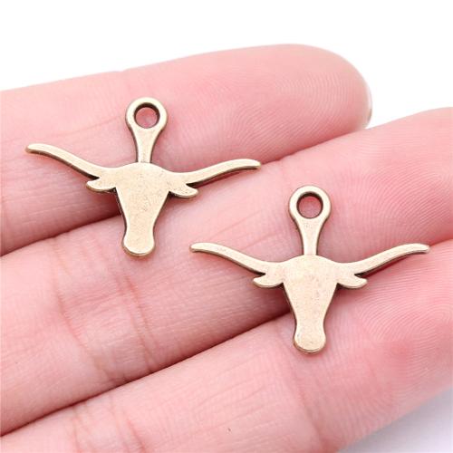 Zinc Alloy Pendler, Horn, antik bronze farve forgyldt, du kan DIY, 27x19mm, Solgt af PC