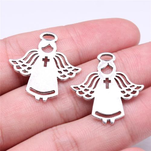 Zinc Alloy Pendler, Angel, antik sølv farve forgyldt, du kan DIY, 27x26mm, Solgt af PC