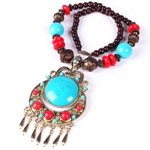 alliage de zinc collier, avec Seedbead, Placage, style folk & pour femme, plus de couleurs à choisir, Longueur Environ 20-31.5 pouce, Vendu par PC