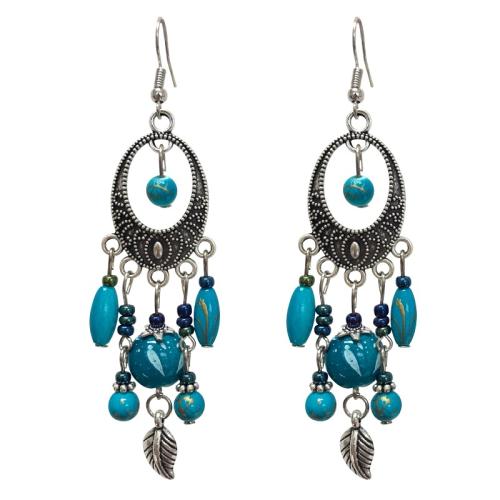 Zinc Alloy Tassel Earring, met Acryl, plated, folk stijl & voor vrouw, meer kleuren voor de keuze, 22x70mm, Verkocht door pair