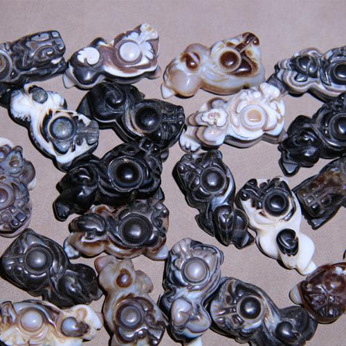 Agate Beads Mythical Wild Animal Carved random style & DIY & smooth beads size - Sold By PC