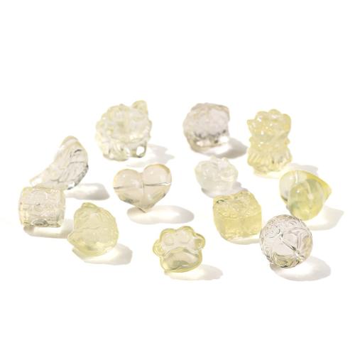 Natural Quartz Jewelry Beads Lemon Quartz Carved DIY Sold By PC