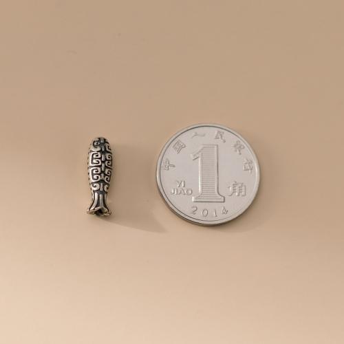 Gioielli Spacer Beads, 925 sterline d'argento, Pesce, DIY, nessuno, 4.50x14.50mm, Foro:Appross. 1.4mm, Venduto da PC