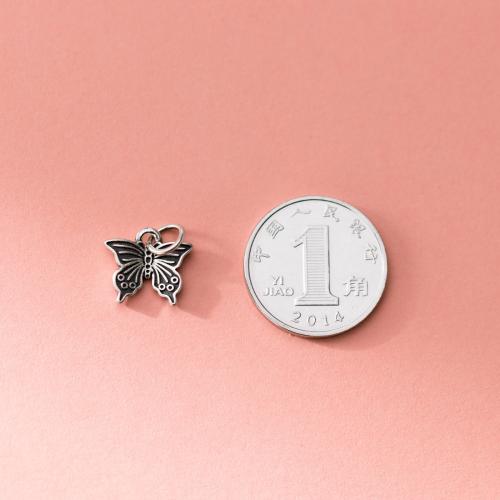 925 Sterling Sølv vedhæng, Butterfly, du kan DIY, flere farver til valg, 10.50x11.50x2mm, Solgt af PC