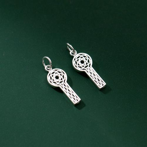 925 فضة قلادة, فضة 925, ديي, 22x9x2mm, تباع بواسطة PC