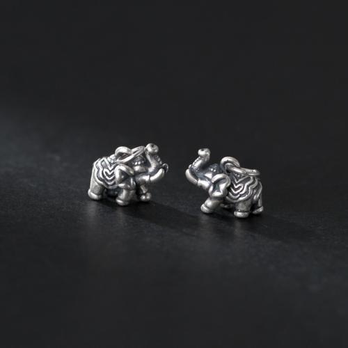 925 Sterling Sølv vedhæng, Elephant, du kan DIY, 16x12x9.50mm, Solgt af PC