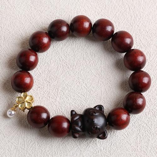 Bracelets en bois, Pterocarpus Santalinus, bijoux de mode & unisexe, Longueur Environ 20 cm, Vendu par PC