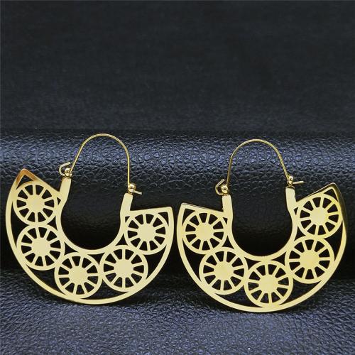 Cruach dhosmálta Lever Back Earring, 304 Cruach dhosmálta, snasta, jewelry faisin & do bhean, órga, 46x45mm, Díolta De réir Péire