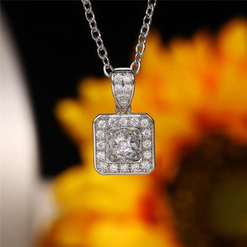 Cubic Zircon Micro Pave Brass Necklace fashion jewelry & micro pave cubic zirconia & for woman Sold Per Approx 45 cm Strand