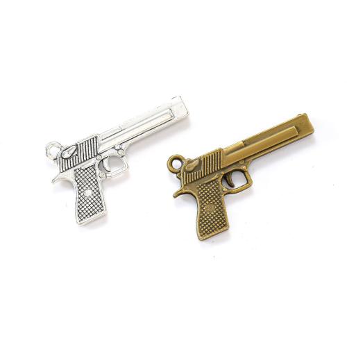 Cink Alloy Gun Privjesci, Puška, pozlaćen, možete DIY, više boja za izbor, nikal, olovo i kadmij besplatno, 39x20mm, Približno 100računala/Torba, Prodano By Torba