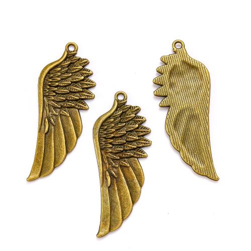 Wing Shaped Zinc Alloy Privjesci, Cink Alloy, pozlaćen, možete DIY, više boja za izbor, nikal, olovo i kadmij besplatno, 58x22mm, Približno 100računala/Torba, Prodano By Torba