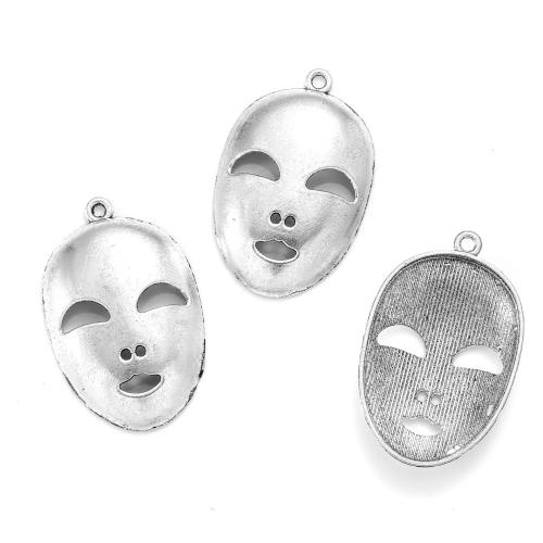 Zink Alloy Halsband, Mask, plated, DIY, fler färger för val, nickel, bly och kadmium gratis, 39x25mm, Ca 100PC/Bag, Säljs av Bag