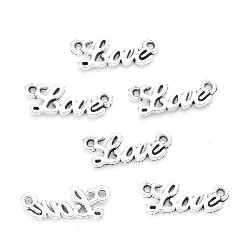 Letter Zinc Alloy Connector Alphabet Letter plated DIY & 1/1 loop nickel lead & cadmium free Approx Sold By Bag