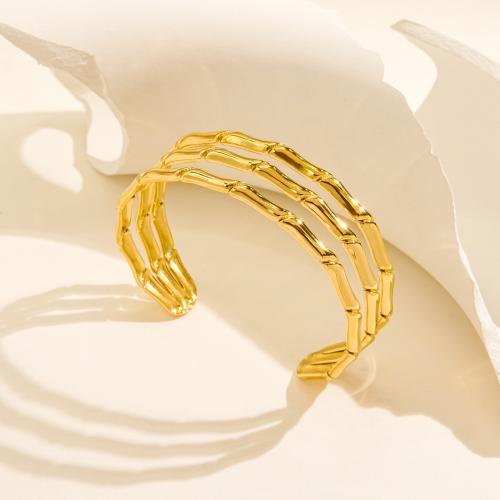 Titanium Staal Bangle, gold plated, voor vrouw, Verkocht door PC