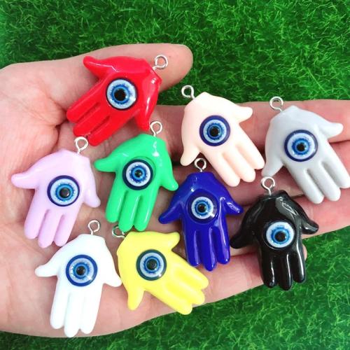 Evil Eye Pendants Resin Hand epoxy gel random style & DIY & evil eye pattern mixed colors Sold By PC