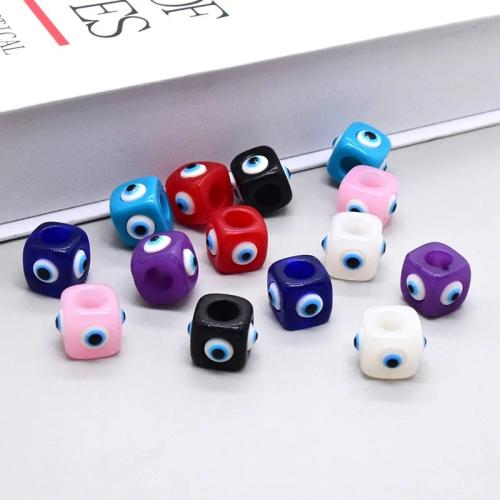 Resin Evil Eye Beads Square epoxy gel DIY & evil eye pattern Sold By PC