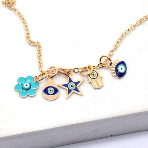 Evil Eye Hangers, Zinc Alloy, gold plated, DIY & boze oog patroon & verschillende stijlen voor de keuze & glazuur, meer kleuren voor de keuze, nikkel, lood en cadmium vrij, 10pC's/Bag, Verkocht door Bag