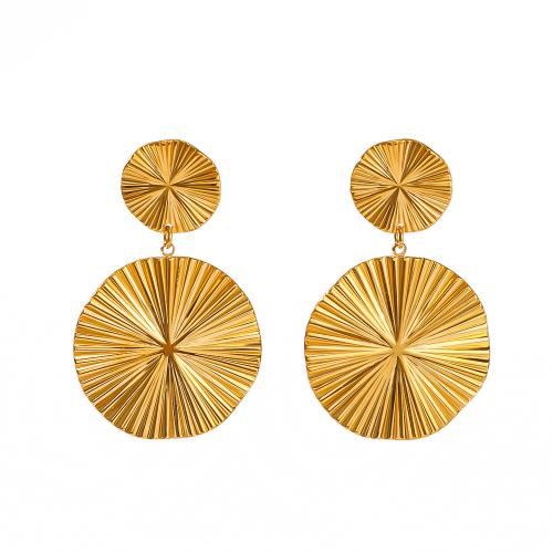 Stainless Steel Drop Earring 304 Stainless Steel gold color plated fashion jewelry golden Sold By Pair