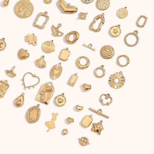 Stainless Steel Pendants 304 Stainless Steel 14K gold plated DIY Sold By PC