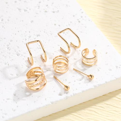 Zinc Alloy Earring Clip 7 pieces & fashion jewelry & for woman gold Sold By Set