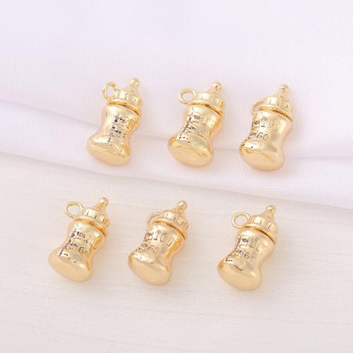 Brass Jewelry Pendants feeding bottle real gold plated DIY golden Sold By PC