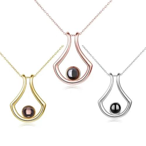 argent sterling 925 Collier de projection miniature, Placage, pour femme, plus de couleurs à choisir, Longueur Environ 41-50 cm, Vendu par PC