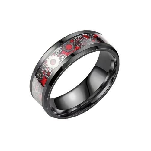 Titantium Steel Finger Ring, Titanium Steel, galvanizált, egynemű & különböző méretű a választás, több színt a választás, Által értékesített PC