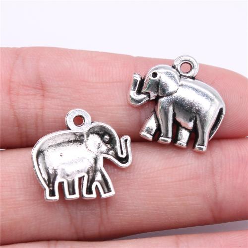 Zinc Alloy Animal Pendler, Elephant, forgyldt, du kan DIY, flere farver til valg, 20x18mm, Solgt af PC