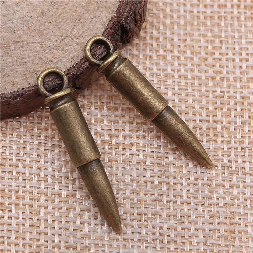 Zinc Alloy Pendants Bullet antique bronze color plated DIY Sold By PC