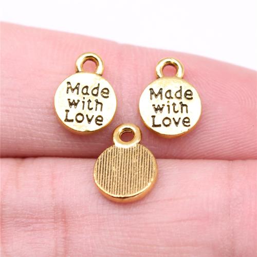 Zinc Alloy Pendants Round plated DIY Sold By PC