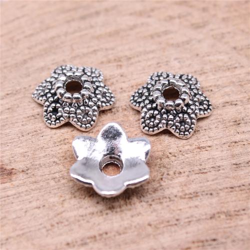 Cink ötvözet Bead Cap, Virág, galvanizált, DIY, több színt a választás, 10x10x4mm, Által értékesített PC