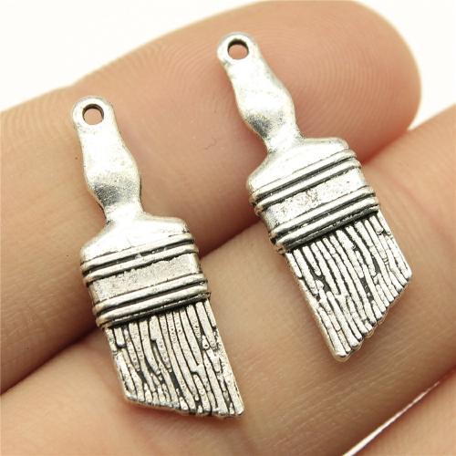 Sinc Alloy Pendants, scuab, plátáilte, DIY, dathanna níos mó le haghaidh rogha, 27x9mm, Díolta De réir PC