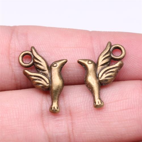 Zinc Alloy Animal Pendler, Bird, antik bronze farve forgyldt, du kan DIY, 20x12mm, Solgt af PC