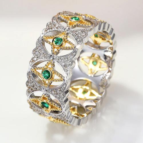 Cubic Zirconia Micro Pave Brass Ring & micro pave cubic zirconia & for woman Sold By PC