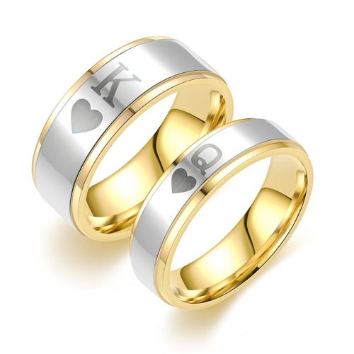 Anillos para Parejas, acero inoxidable 304, Joyería & unisexo & diverso tamaño para la opción, Vendido por UD