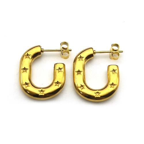 Stainless Steel Stud Earrings 304 Stainless Steel fashion jewelry & for woman golden Sold By Pair