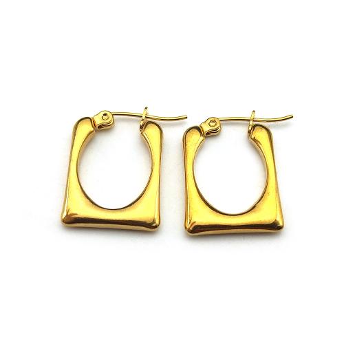 Stainless Steel Lever Terug Earring, 304 roestvrij staal, mode sieraden & voor vrouw, gouden, 20x16mm, Verkocht door pair