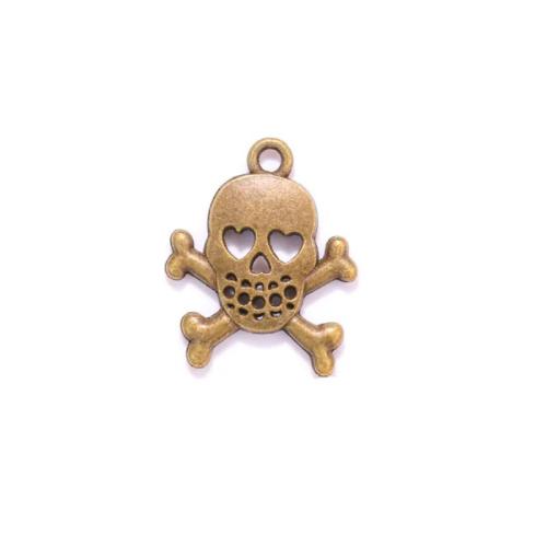 Zinc Alloy Skull Pendler, forgyldt, du kan DIY, flere farver til valg, nikkel, bly & cadmium fri, 20x26mm, Ca. 100pc'er/Bag, Solgt af Bag