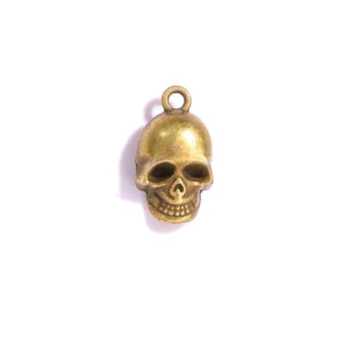 Zinklegering Skull Hangers, Zinc Alloy, Schedel, plated, DIY, meer kleuren voor de keuze, nikkel, lood en cadmium vrij, 20x11mm, Ca 100pC's/Bag, Verkocht door Bag