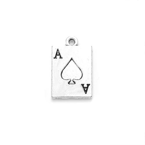 Zinc Alloy Pendants, Poker, plated, DIY, more colors for choice, nickel, lead & cadmium free, 20x12mm, Approx 100PCs/Bag, Sold By Bag