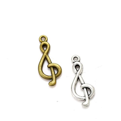 Cink ötvözet Medálok, Music Note, galvanizált, DIY, több színt a választás, nikkel, ólom és kadmium mentes, 27x10mm, Kb 100PC-k/Bag, Által értékesített Bag