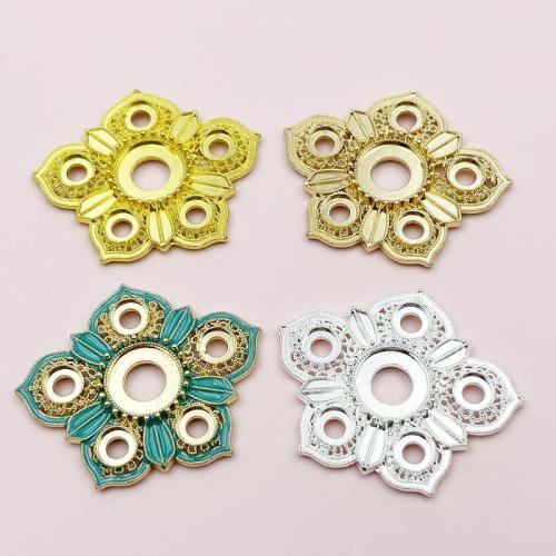 Zinc Alloy Enamel Pendants Flower plated DIY nickel lead & cadmium free Sold By Bag