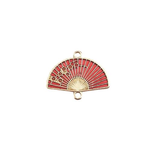 Zinc Alloy Connector Fan gold color plated DIY & enamel nickel lead & cadmium free Sold By Bag