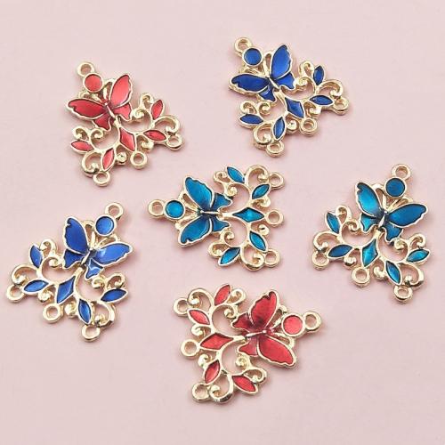 Zinc Alloy Connector Flower gold color plated DIY & enamel & 1/3 loop nickel lead & cadmium free Sold By Bag