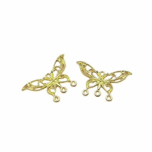 Zinc Alloy Connector Butterfly plated DIY & 1/3 loop nickel lead & cadmium free Sold By Bag