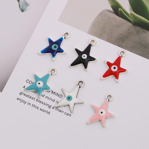 Evil Eye Pendants Zinc Alloy Star plated DIY & enamel nickel lead & cadmium free Sold By Bag