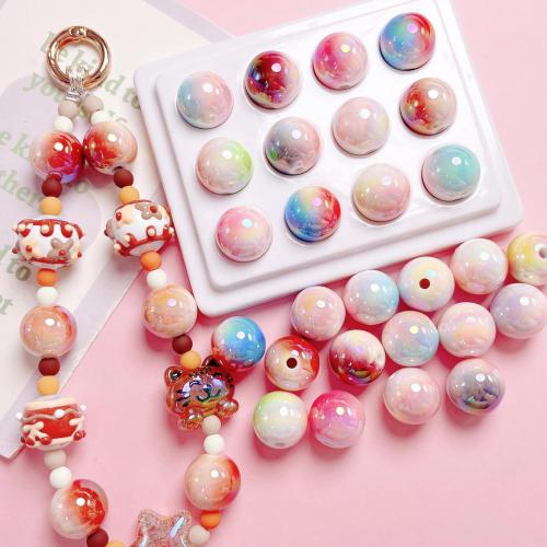 Plated Acrylic Beads Round DIY 16mm Approx 2.5mm Sold By Bag