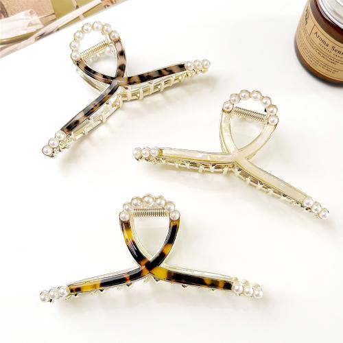 Hair Claw Clips Acetate with Plastic Pearl fashion jewelry Sold By PC