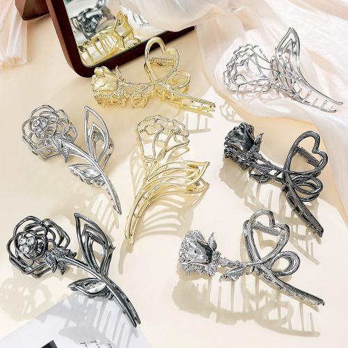 Hair Claw Clips Zinc Alloy plated fashion jewelry & with rhinestone nickel lead & cadmium free Sold By PC